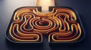 Labyrinth mit markiertem Ausgang